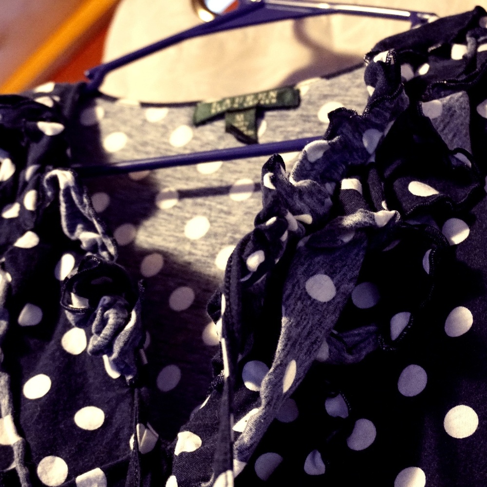 Ralph Lauren Polka Dot Ruffle Tank